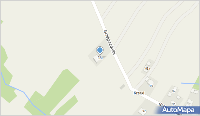 Grzegorzówka, Grzegorzówka, 92a, mapa Grzegorzówka