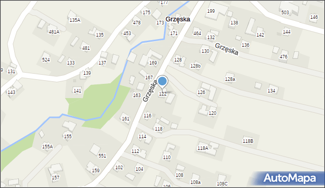 Grzęska, Grzęska, 122, mapa Grzęska