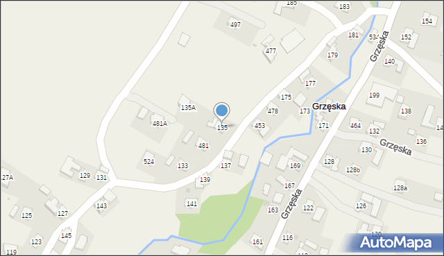 Grzęska, Grzęska, 135, mapa Grzęska