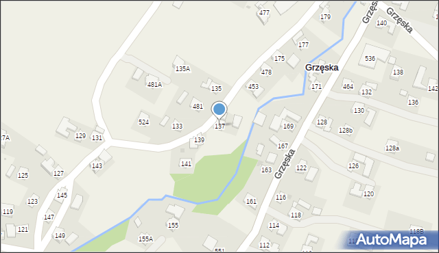 Grzęska, Grzęska, 137, mapa Grzęska