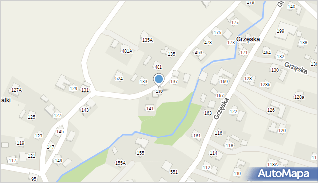 Grzęska, Grzęska, 139, mapa Grzęska
