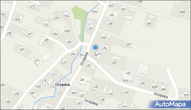 Grzęska, Grzęska, 152, mapa Grzęska