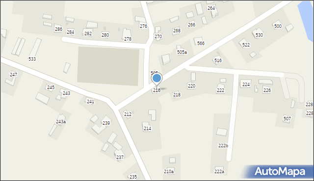 Grzęska, Grzęska, 216, mapa Grzęska