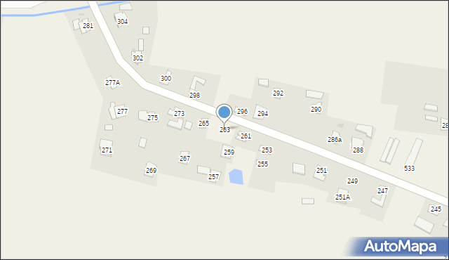 Grzęska, Grzęska, 263, mapa Grzęska