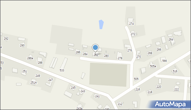 Grzęska, Grzęska, 282, mapa Grzęska