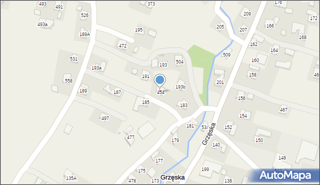 Grzęska, Grzęska, 454, mapa Grzęska