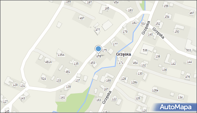 Grzęska, Grzęska, 478, mapa Grzęska