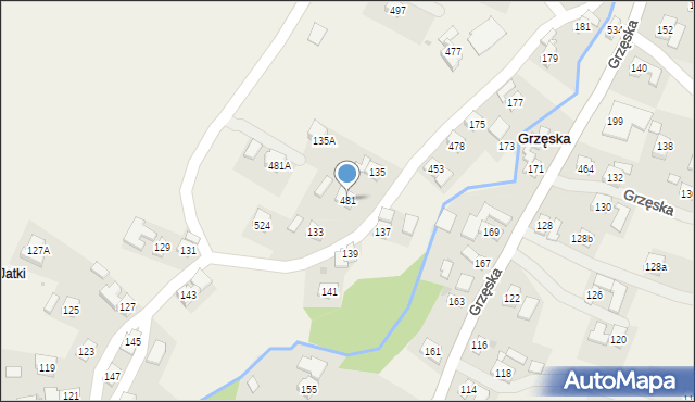 Grzęska, Grzęska, 481, mapa Grzęska