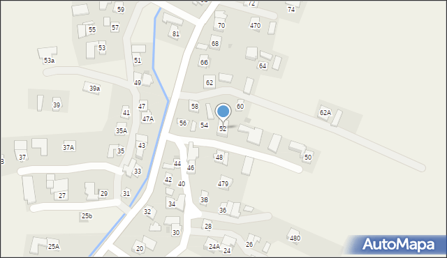 Grzęska, Grzęska, 52, mapa Grzęska