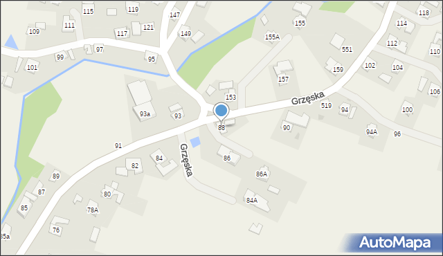 Grzęska, Grzęska, 88, mapa Grzęska