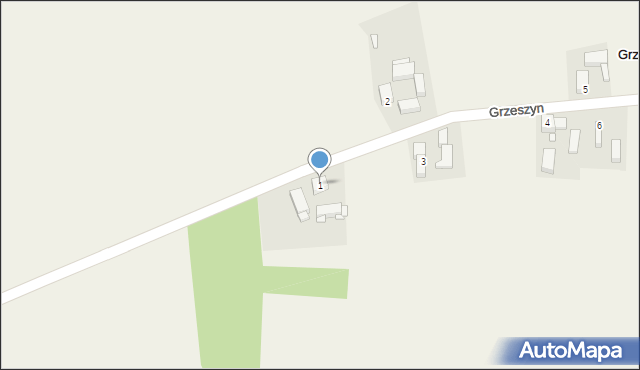 Grzeszyn, Grzeszyn, 1, mapa Grzeszyn