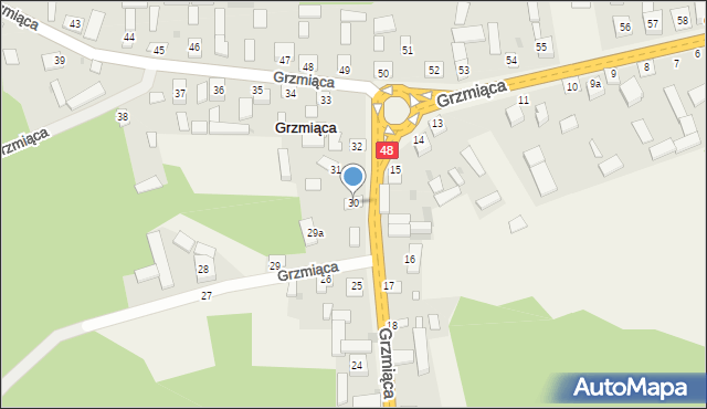 Grzmiąca, Grzmiąca, 30, mapa Grzmiąca