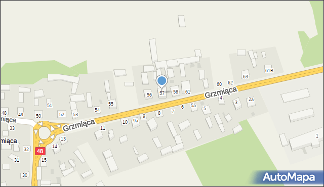 Grzmiąca, Grzmiąca, 57, mapa Grzmiąca