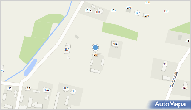 Grzmucin, Grzmucin, 40, mapa Grzmucin