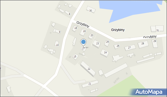 Grzybiny, Grzybiny, 17, mapa Grzybiny