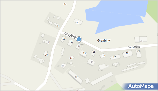 Grzybiny, Grzybiny, 20, mapa Grzybiny