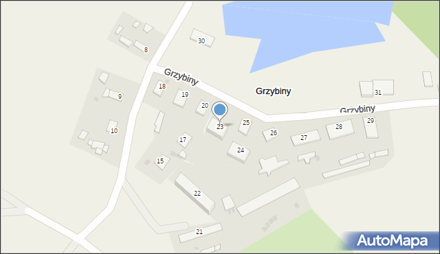 Grzybiny, Grzybiny, 23, mapa Grzybiny