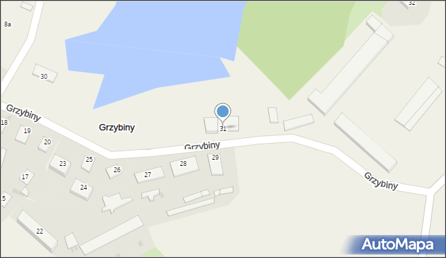 Grzybiny, Grzybiny, 31, mapa Grzybiny