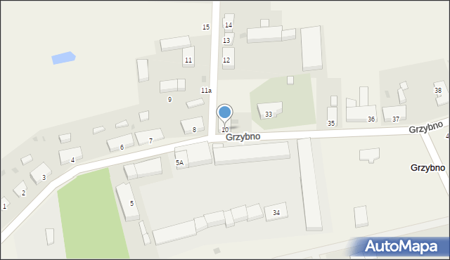 Grzybno, Grzybno, 10, mapa Grzybno
