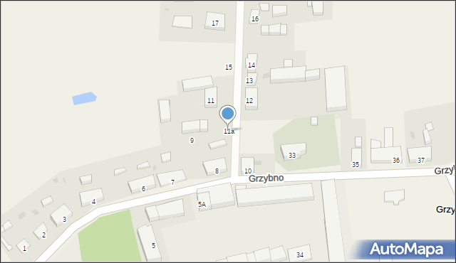 Grzybno, Grzybno, 11a, mapa Grzybno
