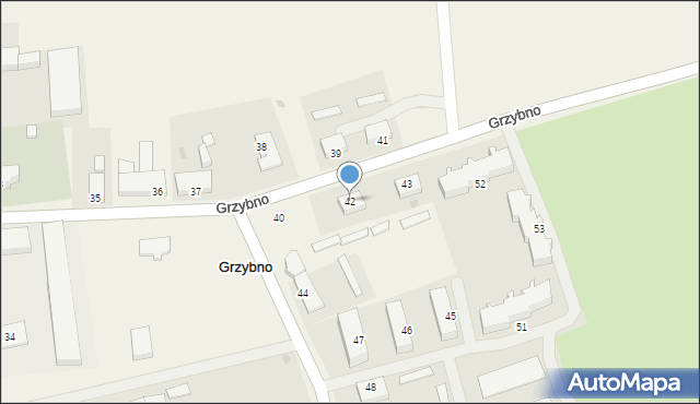 Grzybno, Grzybno, 42, mapa Grzybno