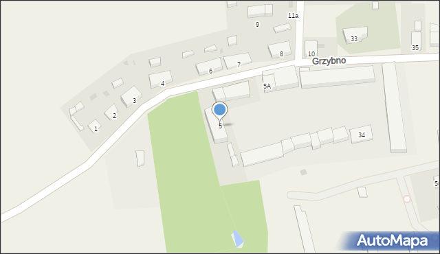 Grzybno, Grzybno, 5, mapa Grzybno