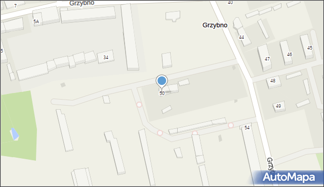 Grzybno, Grzybno, 50, mapa Grzybno