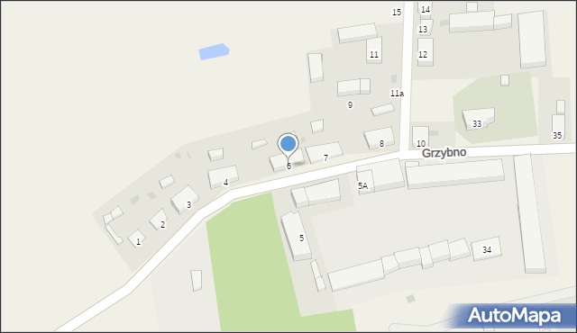 Grzybno, Grzybno, 6, mapa Grzybno