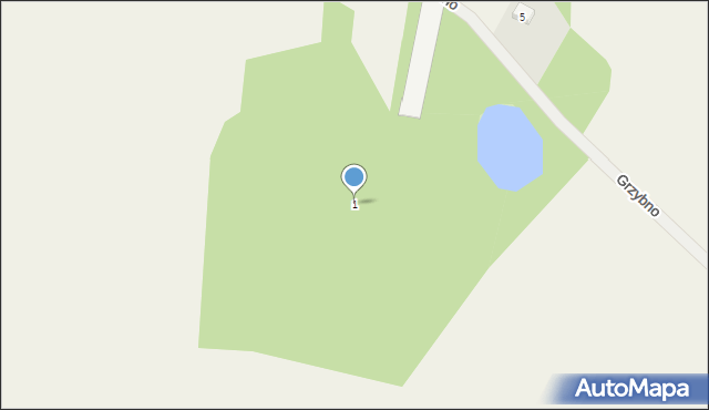 Grzybno, Grzybno, 1, mapa Grzybno