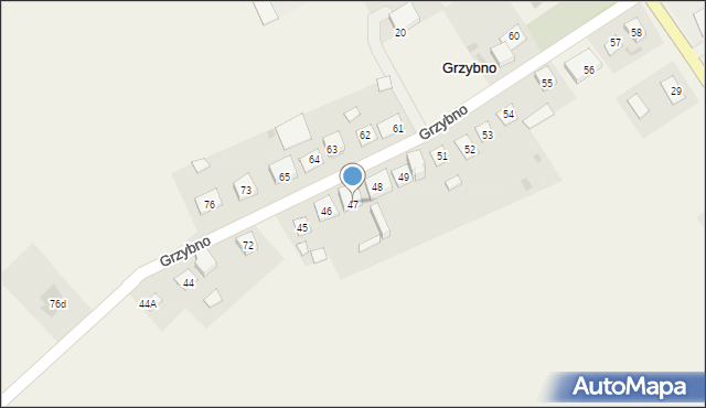 Grzybno, Grzybno, 47, mapa Grzybno
