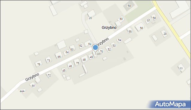 Grzybno, Grzybno, 50, mapa Grzybno