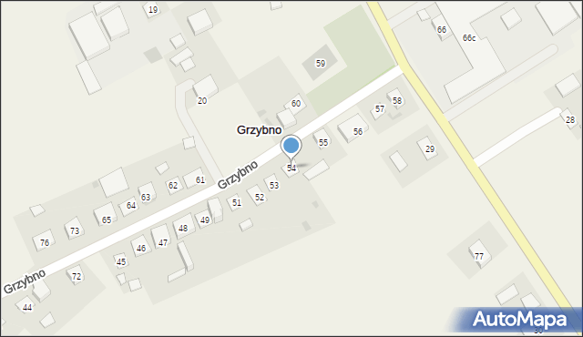 Grzybno, Grzybno, 54, mapa Grzybno