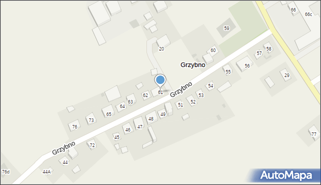 Grzybno, Grzybno, 61, mapa Grzybno