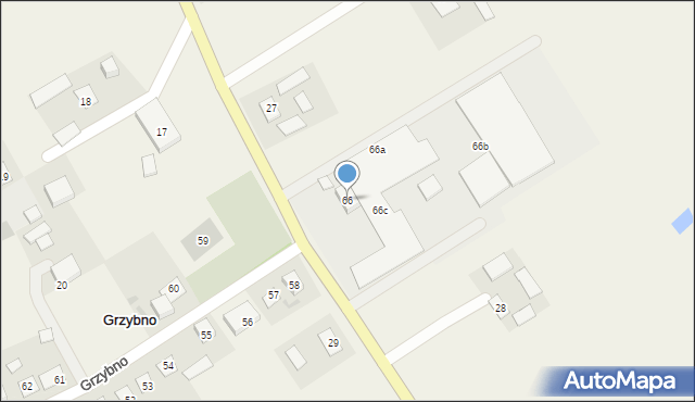 Grzybno, Grzybno, 66, mapa Grzybno