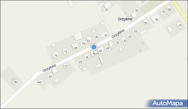 Grzybno, Grzybno, 75, mapa Grzybno