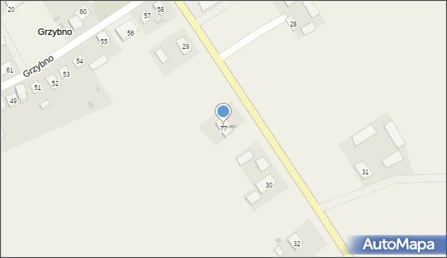 Grzybno, Grzybno, 77, mapa Grzybno
