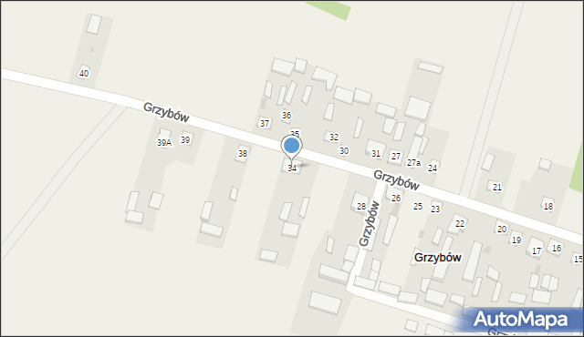 Grzybów, Grzybów, 34, mapa Grzybów