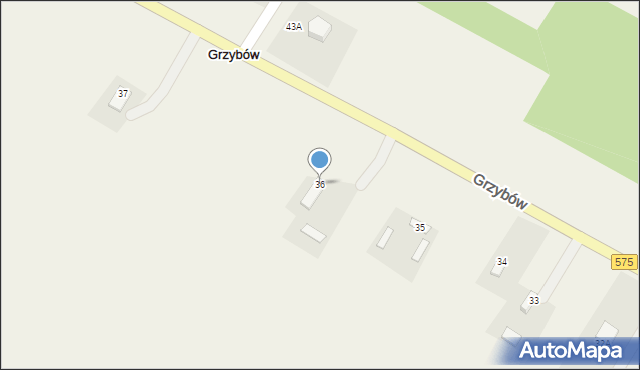 Grzybów, Grzybów, 36, mapa Grzybów