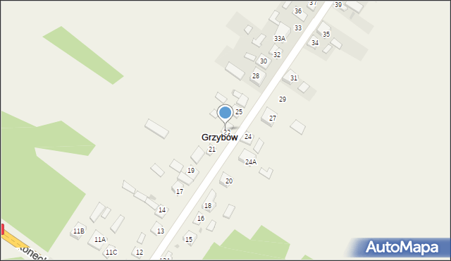 Grzybów, Grzybów, 23, mapa Grzybów