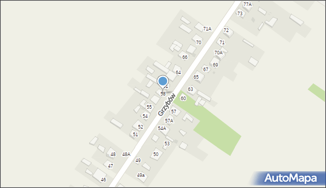 Grzybów, Grzybów, 58, mapa Grzybów
