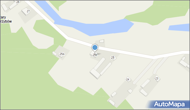Grzybów, Grzybów, 25b, mapa Grzybów