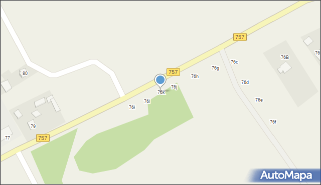 Grzybów, Grzybów, 76k, mapa Grzybów