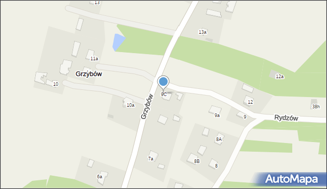 Grzybów, Grzybów, 9C, mapa Grzybów