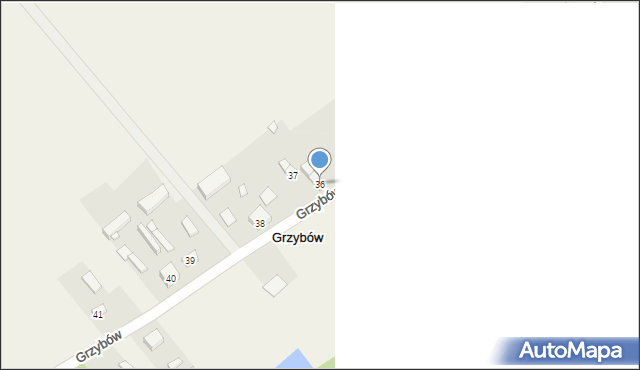 Grzybów, Grzybów, 36, mapa Grzybów