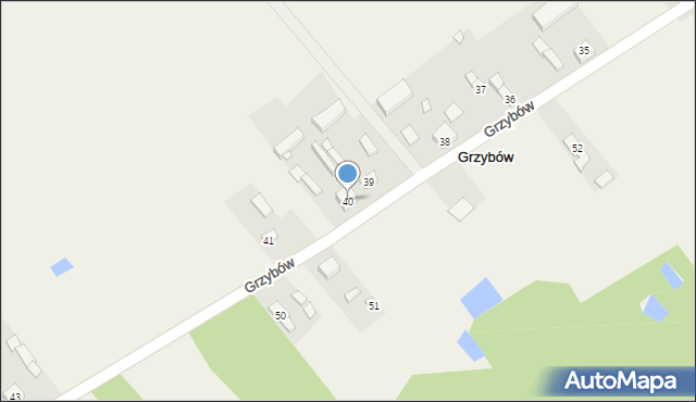 Grzybów, Grzybów, 40, mapa Grzybów