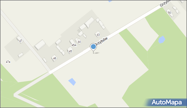 Grzybów, Grzybów, 44a, mapa Grzybów