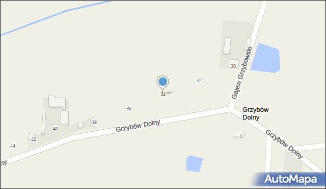 Grzybów Dolny, Grzybów Dolny, 34, mapa Grzybów Dolny