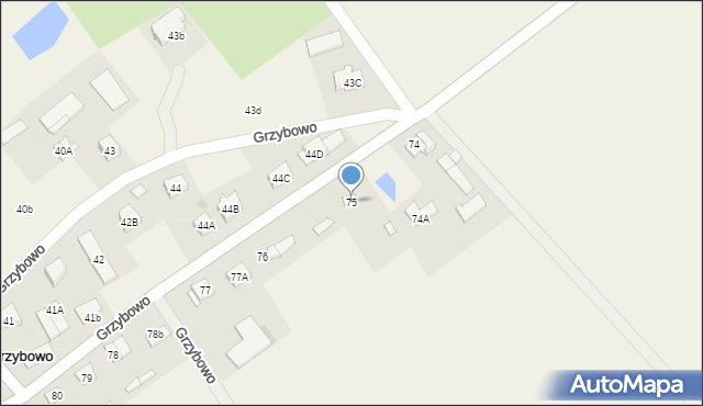 Grzybowo, Grzybowo, 75, mapa Grzybowo