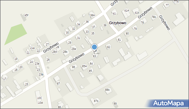 Grzybowo, Grzybowo, 83a, mapa Grzybowo