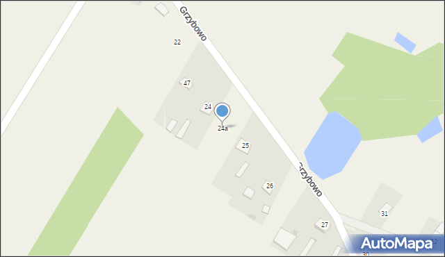 Grzybowo, Grzybowo, 24a, mapa Grzybowo
